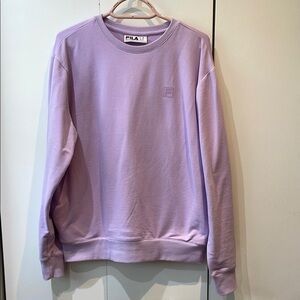 Fila Purple Crewneck Sweat Top Soft Cotton Blend Relaxed Fit